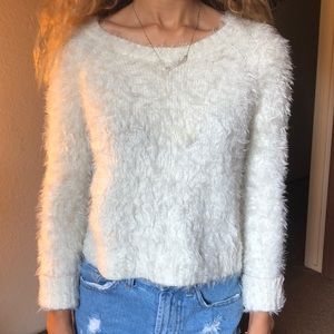 Furry cropped sweater